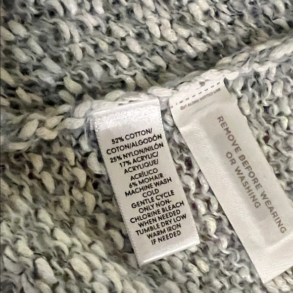 LOFT Women's Gray and White Knit Cardigan, EUC, L - Picture 7 of 7